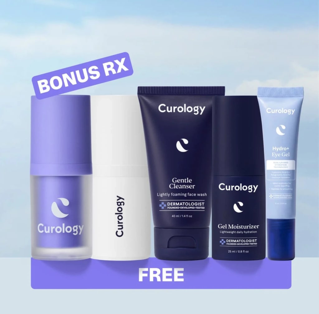 Subscribe and set up a personalized listing, worth $101, for free. You get the first box free, with just $5.45 required for shipping. Shop Now at Curology