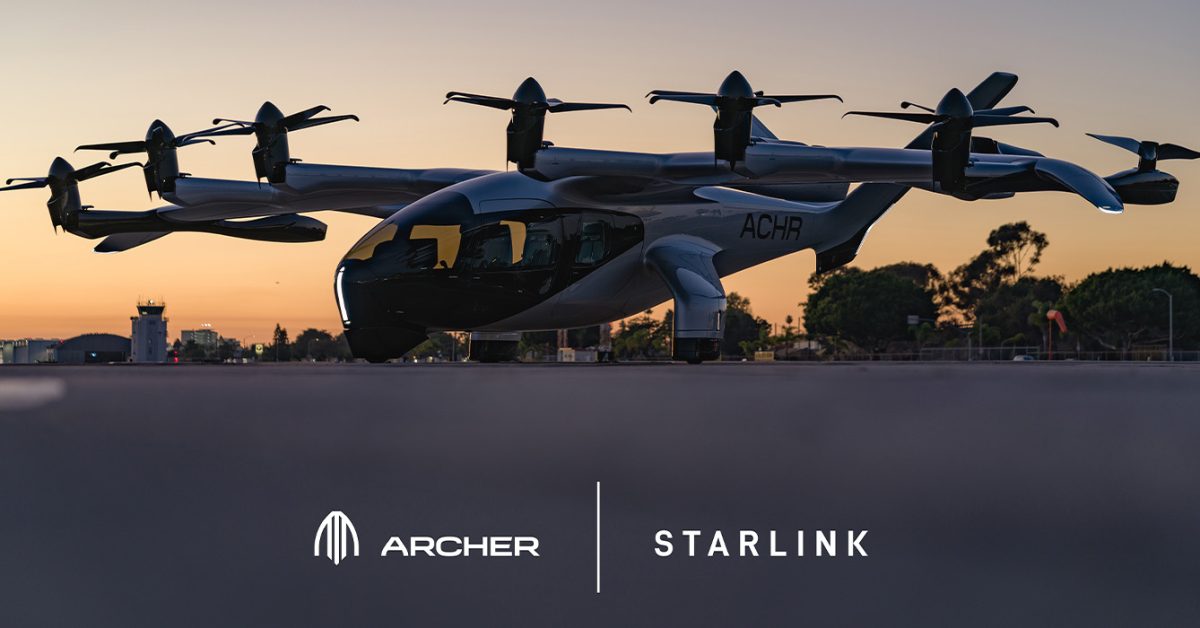 In what is being described as an “industry-first collaboration” by Archer Aviation, the eVTOL developer will integrate Starlink high-speed satellite internet into its Midnight air taxis.



 more…