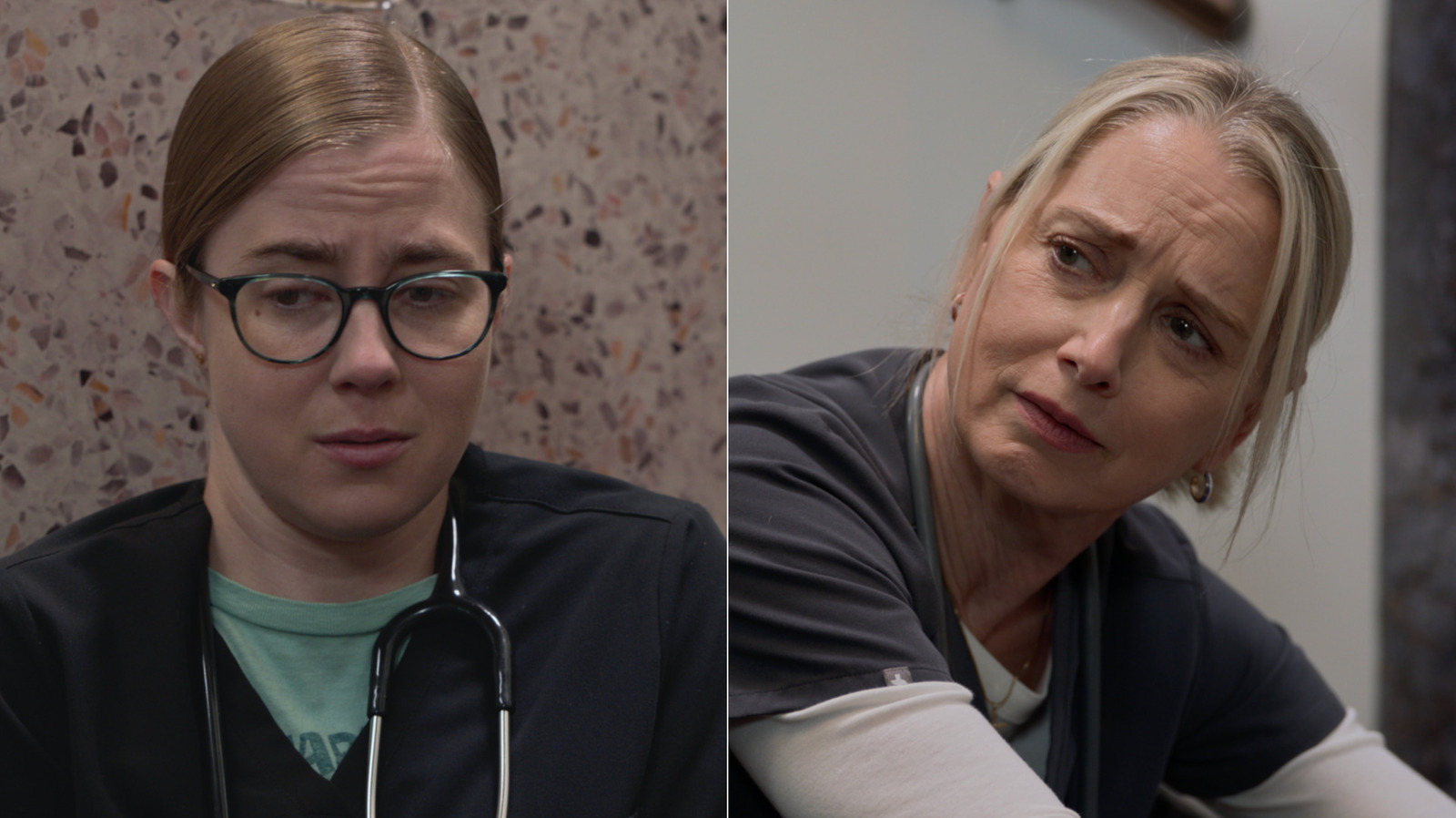 TVLine's exclusive sneak peek from The Pitt finds Dana catching up with Mel after Becca reveals she has a boyfriend - prompting an emotional confession.