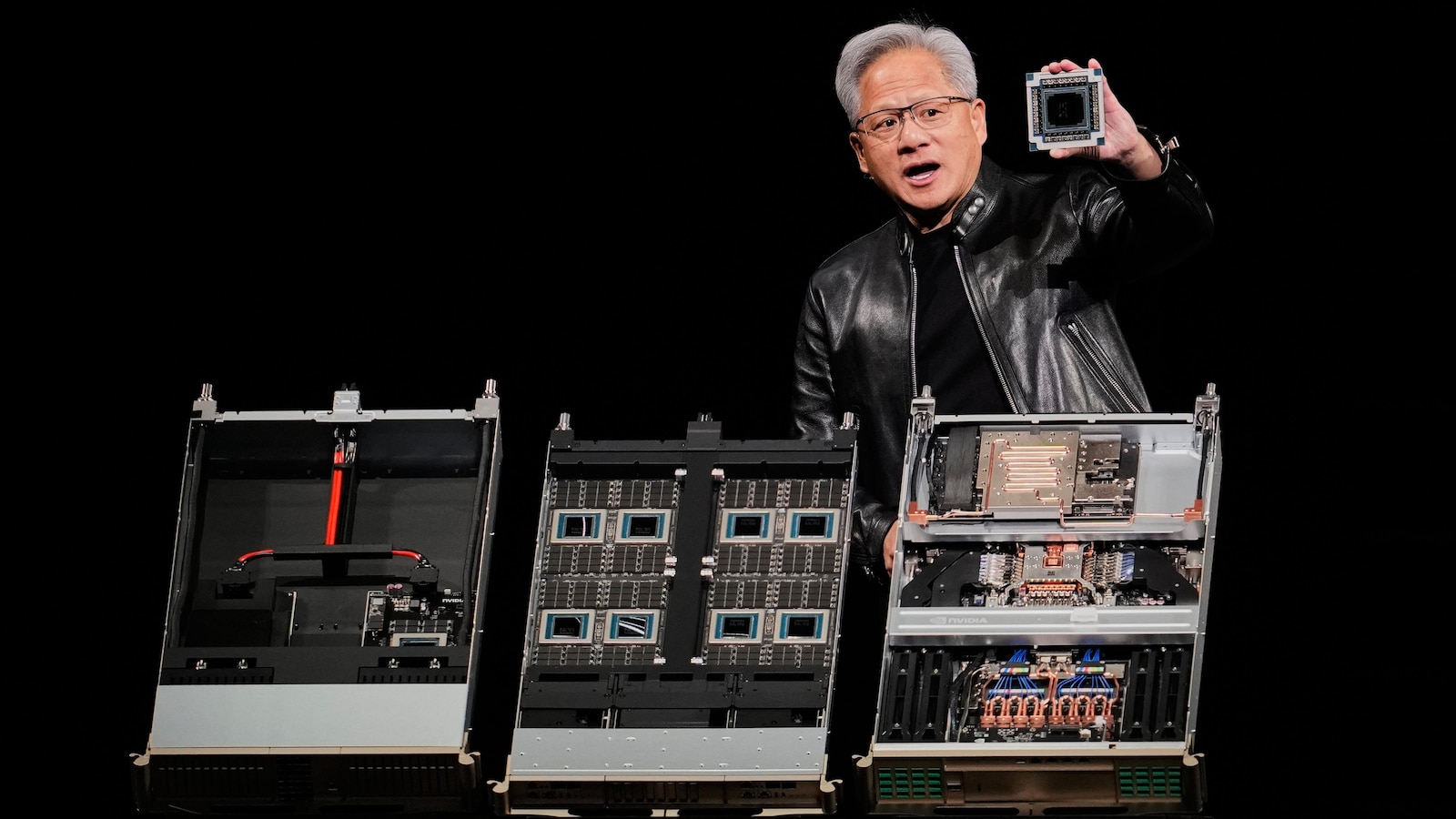Nvidia CEO Jensen Huang on Monday elaborated on his vision for keeping his company at the forefront of the artificial intelligence boom that he predicted will produce a $1 trillion backlog in orders within the next year