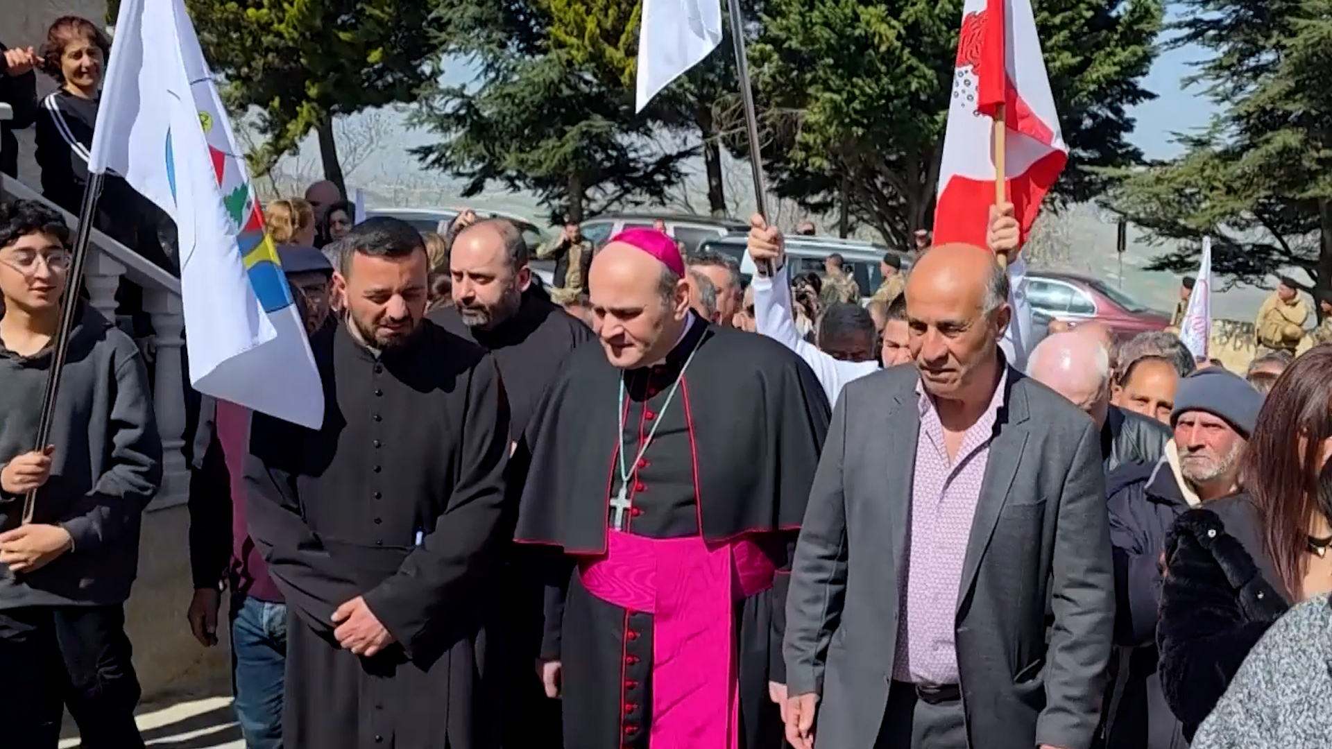 The Vatican envoy to Lebanon visited Qlayaa, after a priest was killed in an Israeli attack.