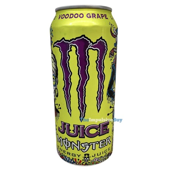 Monster Voodoo Grape Energy Juice contains the following: white grape juice concentrate, apple juice concentrate, red grape juice concentrate, Concord grape juice concentrate, and plum juice concentrate. Despite that concentration of juice concentrates, the c…