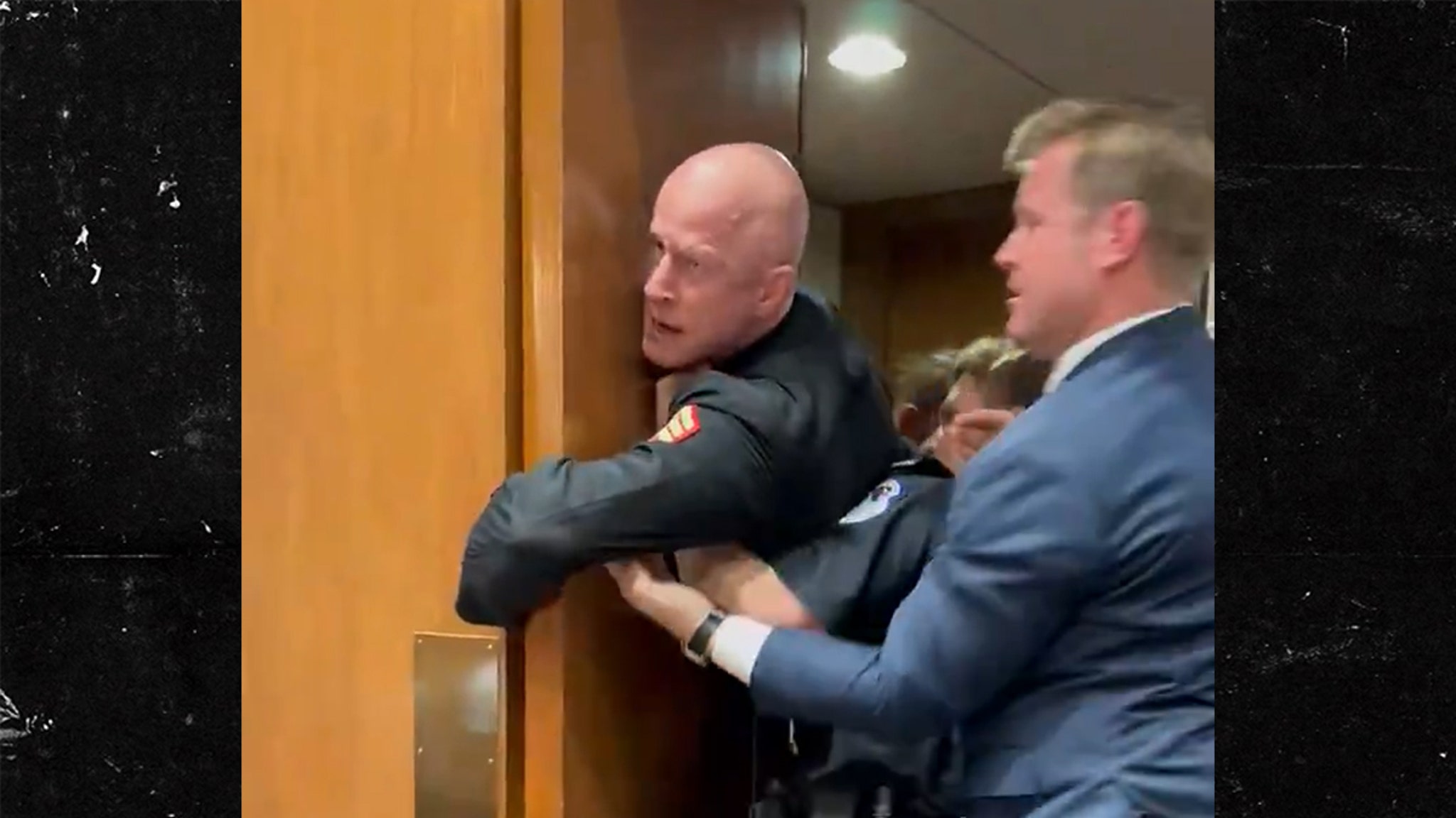 Wild moment on Capitol Hill ... GOP Senator Tim Sheehy helped police remove an anti-war protestor from a Senate hearing ... and it's all on video. Footage from Wednesday's Senate Armed Services Committee hearing shows a man in a Marine Corps…