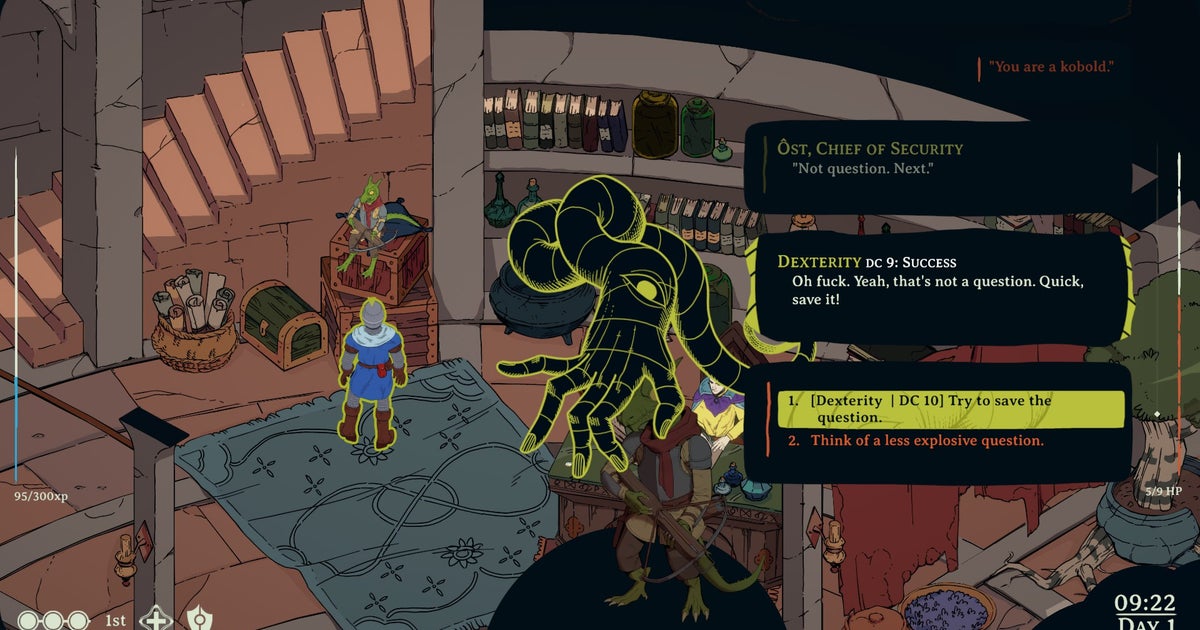 Among the first things I did in Esoteric Ebb was spectacularly injure myself by posing a question to a kobold guard that was actually a statement. To whit, "you are a kobold." My Dexterity hollered at me to stave off embarrassment with a witty follow-up, but …