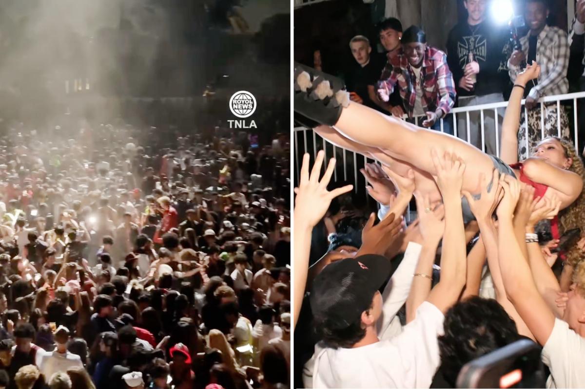 Rappers DDG and Blueface were at the center of a wild Tarzana bash that drew an estimated crowd of around 200 people.