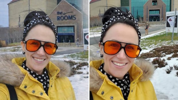 Andrea Barbour made a social media post with a photo of herself in front of The Rooms in St. John’s Tuesday, but something wasn't quite right. A nonexistent logo was in place of the museum's iconic caribou sculpture. The post was met with swift criticism.