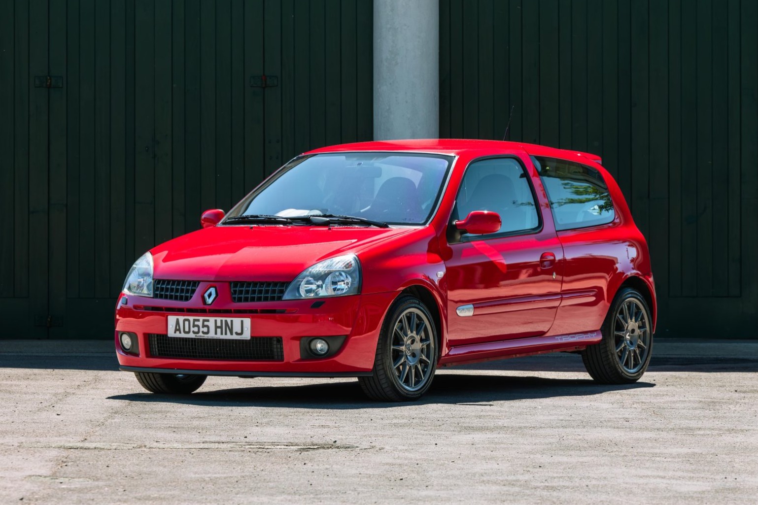 This 2005 Renault Clio 182 Trophy is number 345 of 500 examples produced in right-hand-drive for the UK market. The car was initially delivered to its first owner on September 26, 2005, via Holden Renault in Norwich, England, and remained under their ownershi…